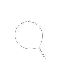 Petite X Lariat Necklace in Sterling Silver with Diamonds