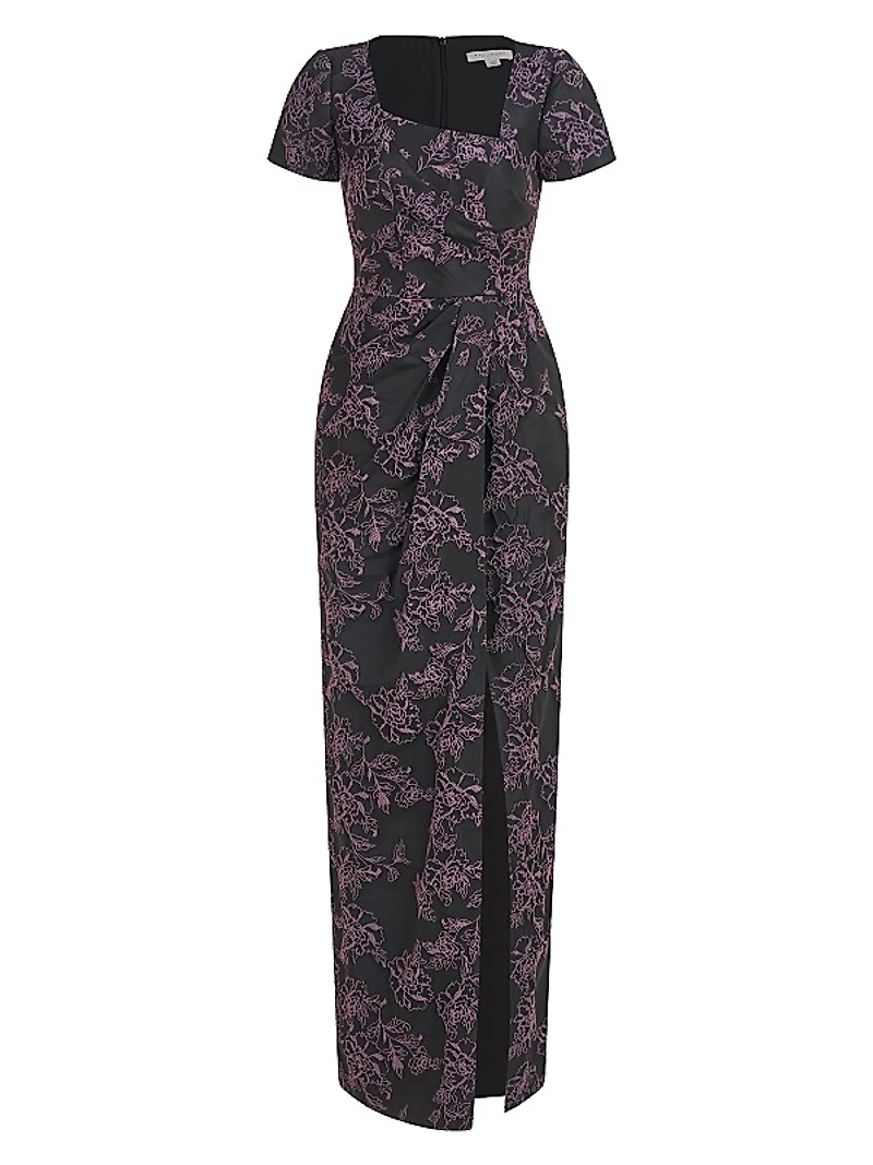 Roslyn Floral Jacquard Gown