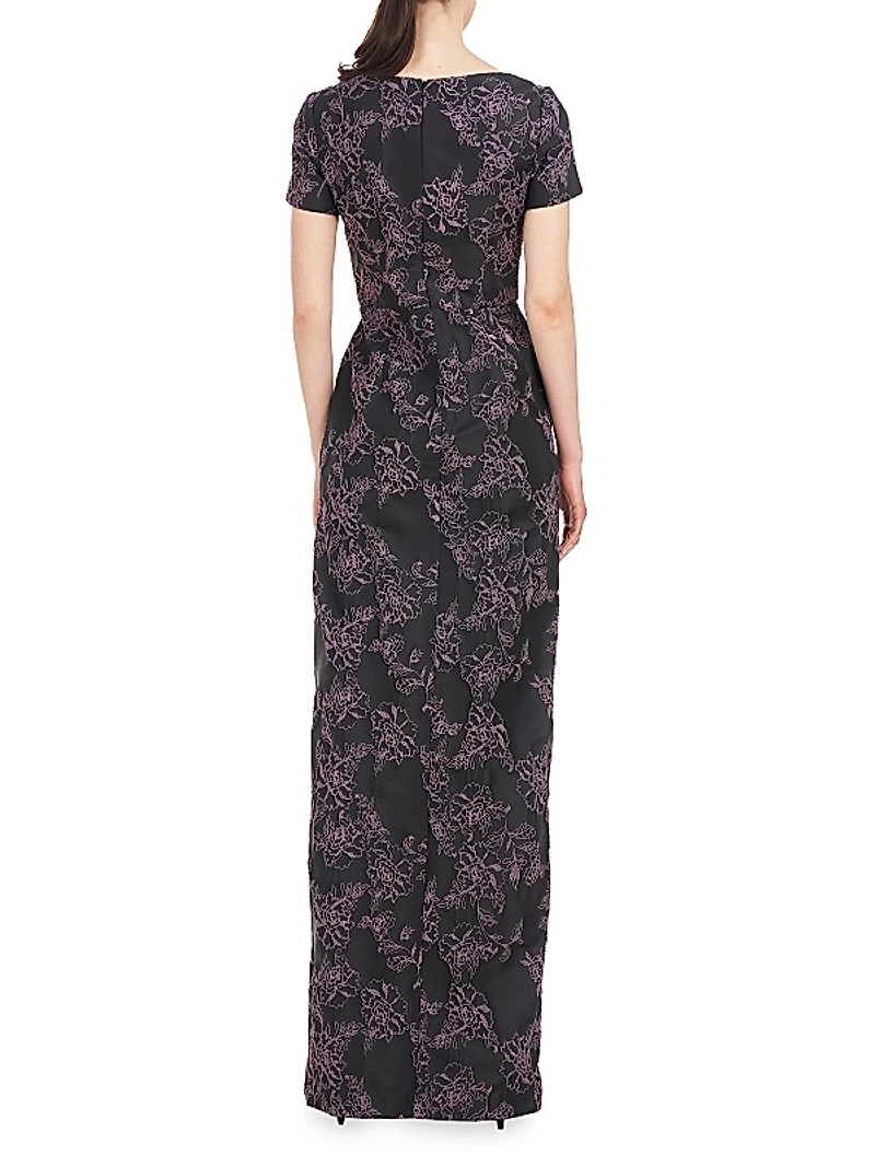 Roslyn Floral Jacquard Gown