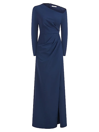 Irina Gown Asymmetric Long-Sleeve Gown