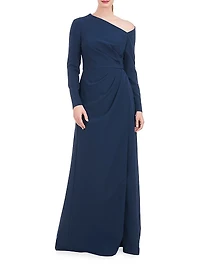 Irina Gown Asymmetric Long-Sleeve Gown