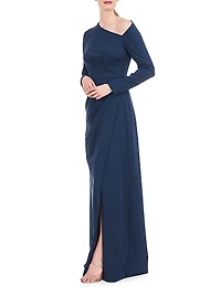 Irina Gown Asymmetric Long-Sleeve Gown