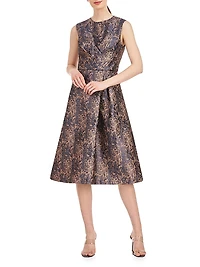 Rhoda Abstract Jacquard Midi-Dress