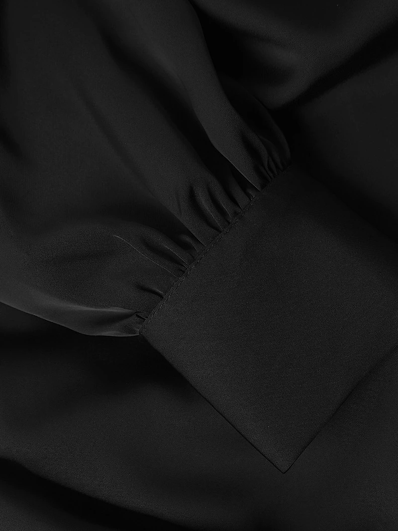 One-Shoulder Satin High-Slit Dress