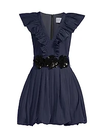 Ruffled Taffeta Mini Dress