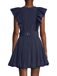 Ruffled Taffeta Mini Dress