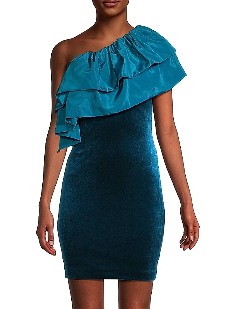 Velvet & Taffeta Mini Dress