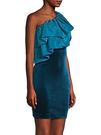 Velvet & Taffeta Mini Dress