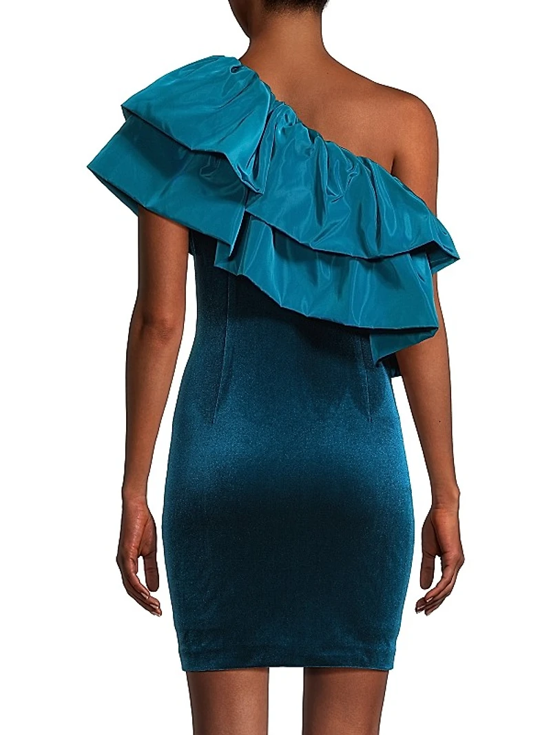 Velvet & Taffeta Mini Dress