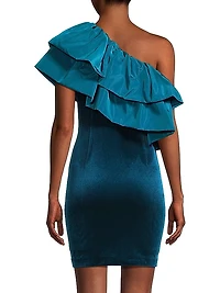 Velvet & Taffeta Mini Dress