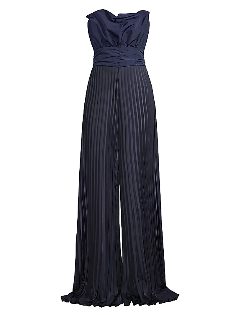 Pleated Crepe Jumpsuit
