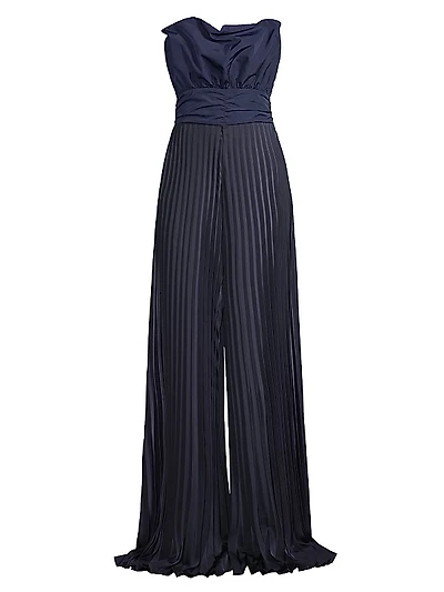 Pleated Crepe Jumpsuit
