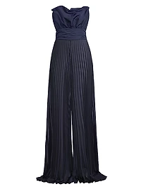 Pleated Crepe Jumpsuit