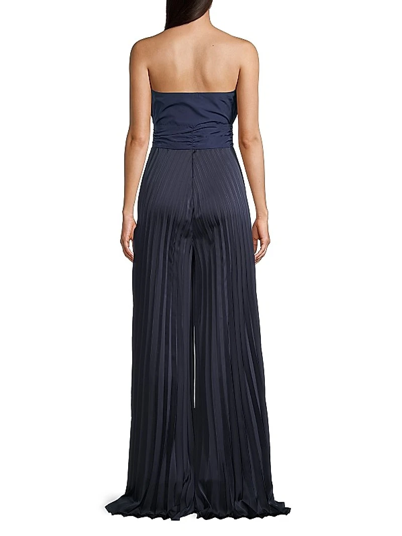 Pleated Crepe Jumpsuit