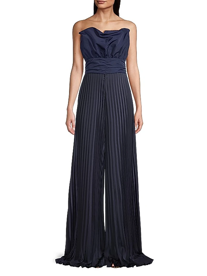 Pleated Crepe Jumpsuit