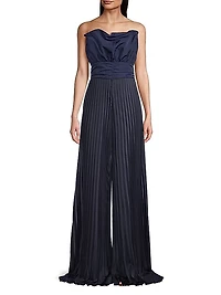 Pleated Crepe Jumpsuit