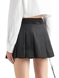 Pleated Re-Nylon Miniskirt