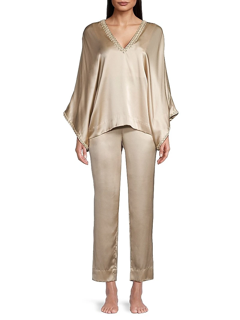 Key Essentials Silk Two-Piece Pajama Set
