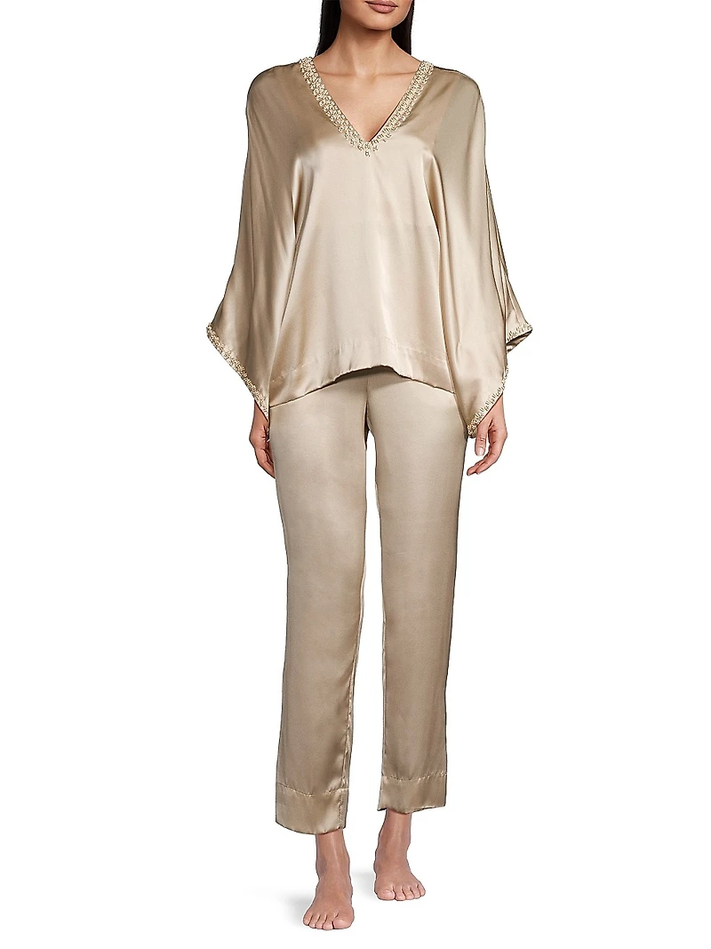 Key Essentials Silk Two-Piece Pajama Set