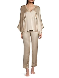 Key Essentials Silk Two-Piece Pajama Set