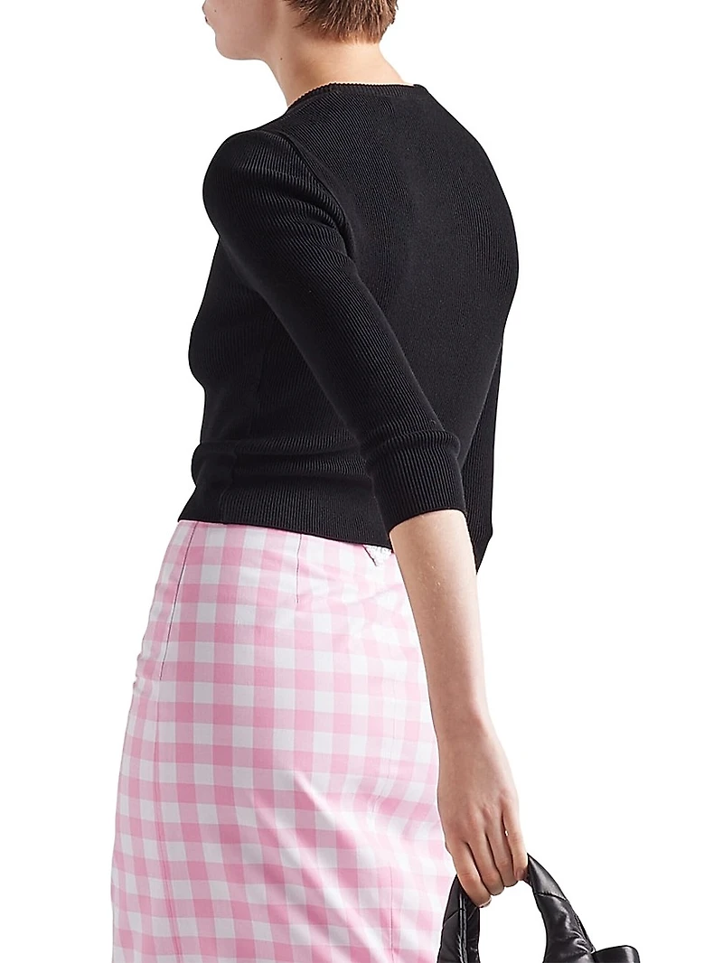 Cotton Sweater With Embroidered Logo