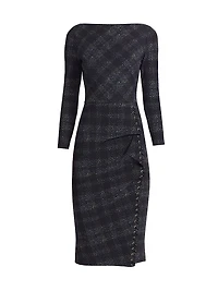 Adlia Plaid Body-Con Midi-Dress