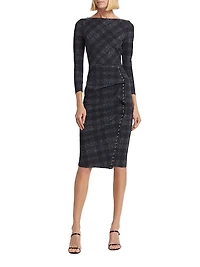 Adlia Plaid Body-Con Midi-Dress