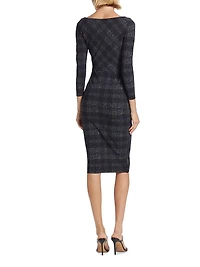 Adlia Plaid Body-Con Midi-Dress