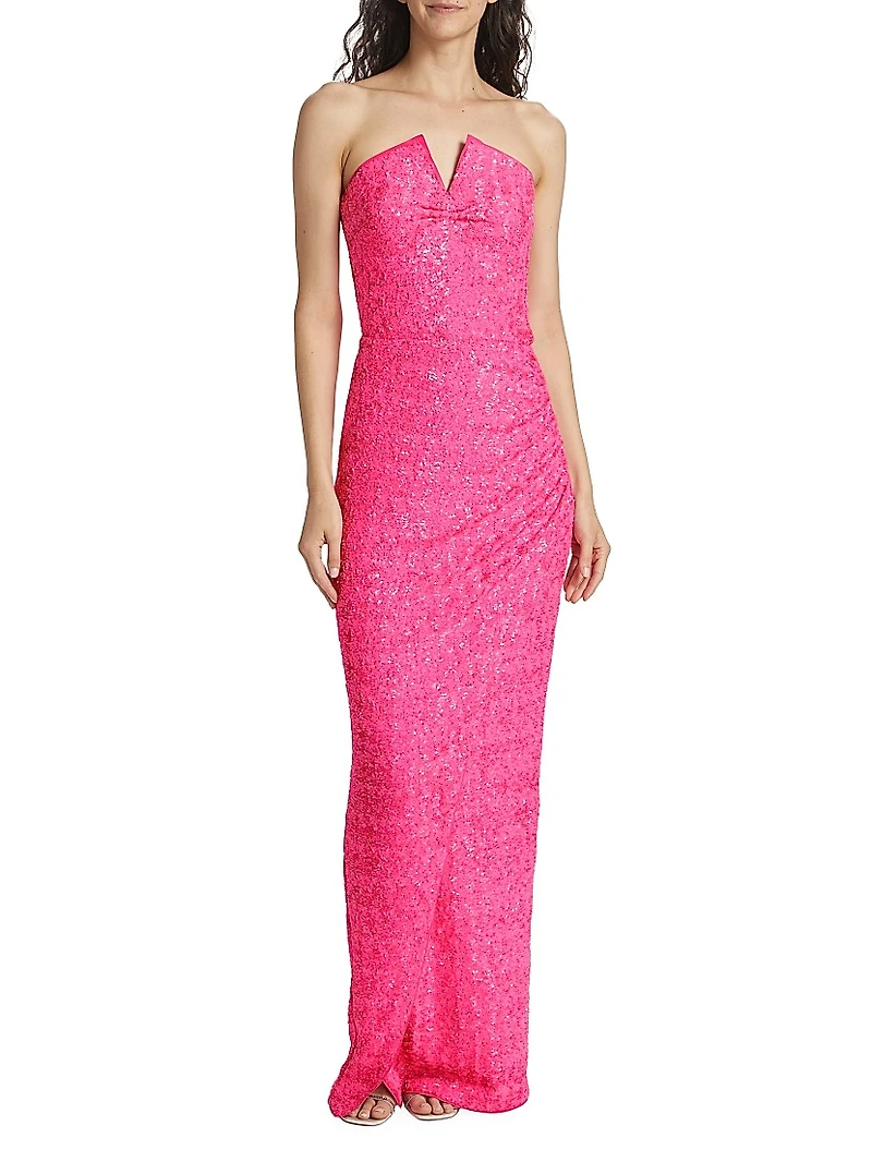 Chilo Strapless Sequin Gown