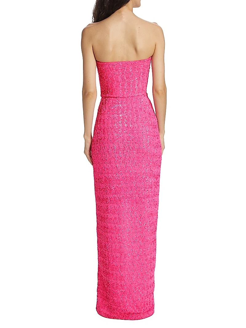 Chilo Strapless Sequin Gown