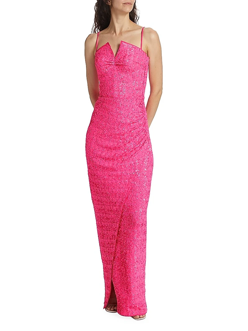 Chilo Strapless Sequin Gown