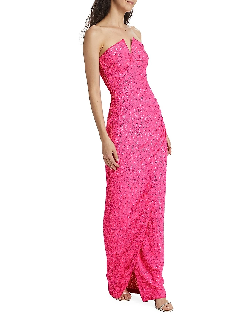Chilo Strapless Sequin Gown
