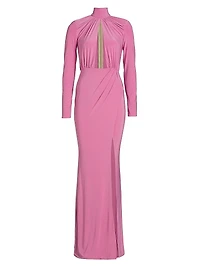 Pisces Draped Jersey Cut-Out Gown