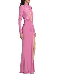 Pisces Draped Jersey Cut-Out Gown