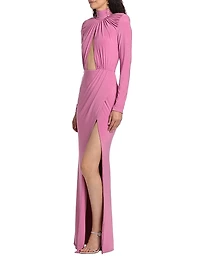 Pisces Draped Jersey Cut-Out Gown