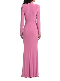 Pisces Draped Jersey Cut-Out Gown
