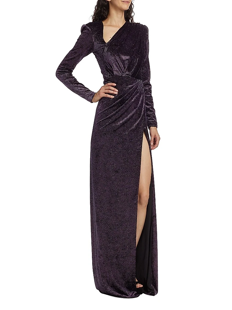 Mila Paillette Velvet Gown