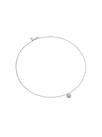 Petite Starburst Pendant Necklace in Sterling Silver with Diamonds, 10.5mm