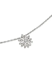 Petite Starburst Pendant Necklace in Sterling Silver with Diamonds, 10.5mm
