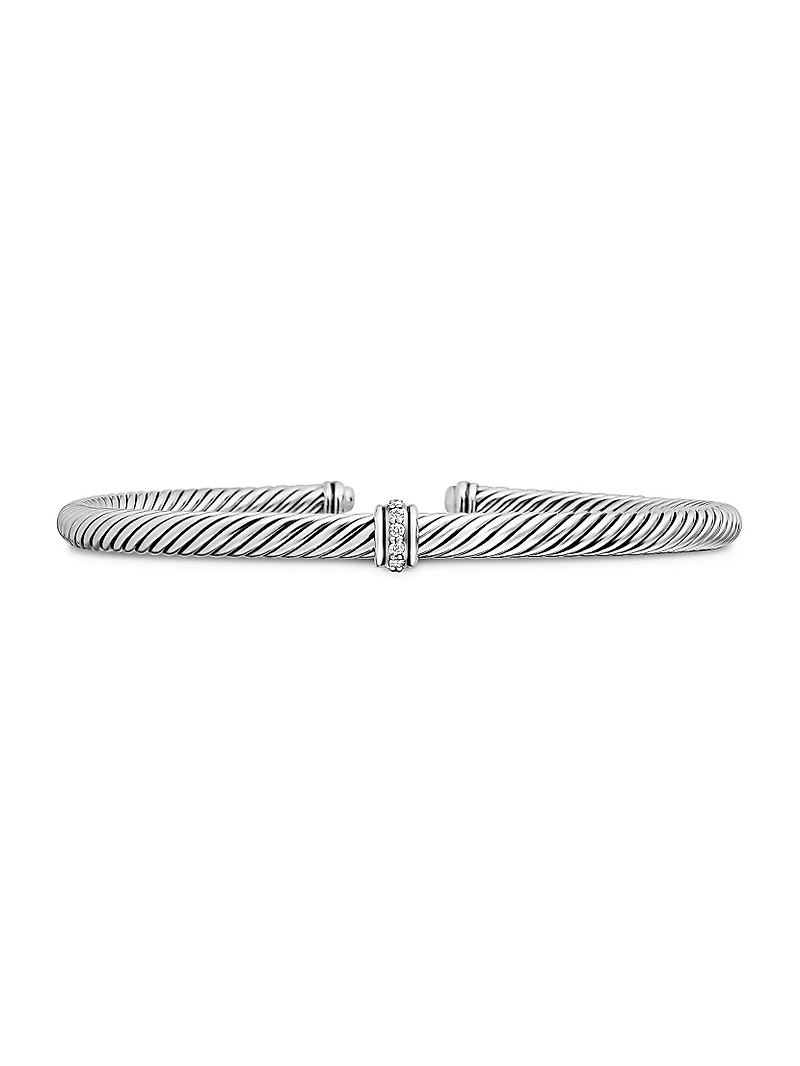 Cable Classics Center Station Bracelet with Pavé Diamonds