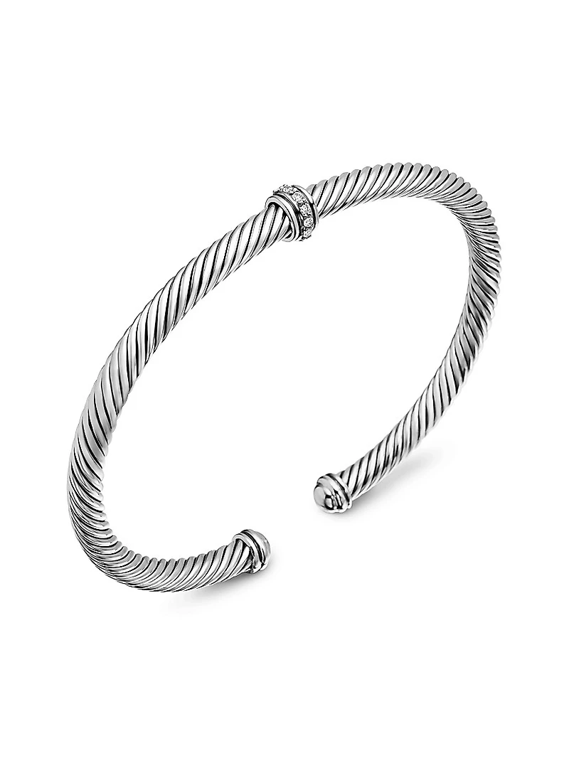 Cable Classics Center Station Bracelet with Pavé Diamonds