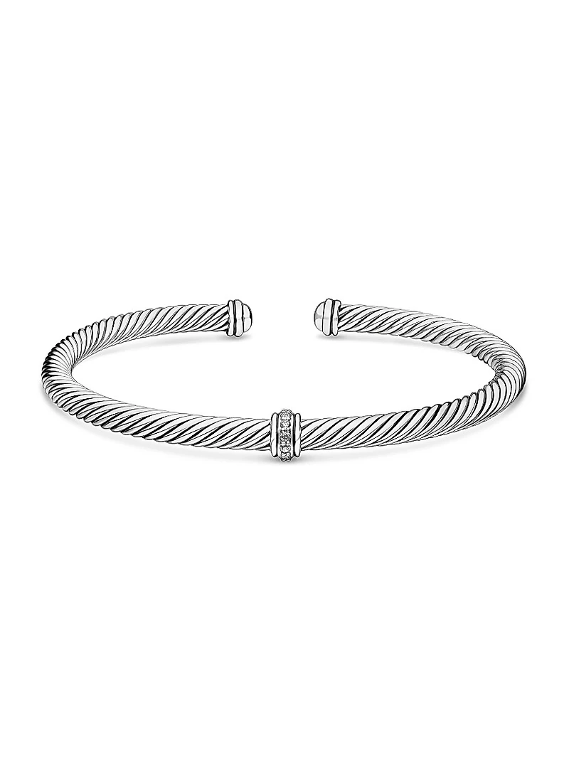 Cable Classics Center Station Bracelet with Pavé Diamonds