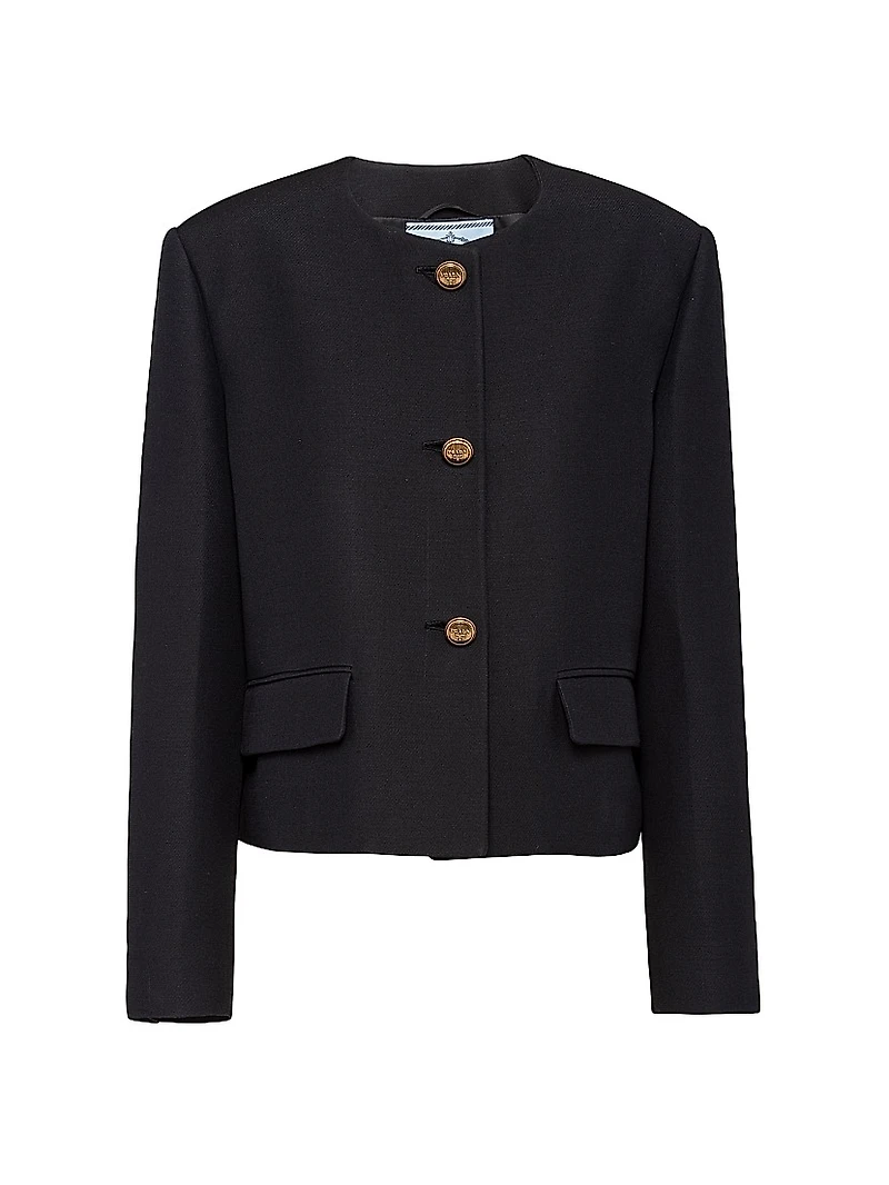 Single-Breasted Tricotine Jacket