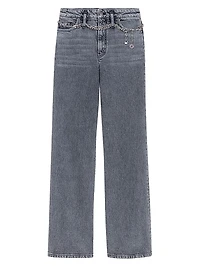 Wide-Leg Jeans with Chain-Link Belt