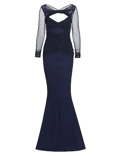 Leitha Layered Cut-Out Gown