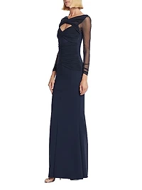 Leitha Layered Cut-Out Gown