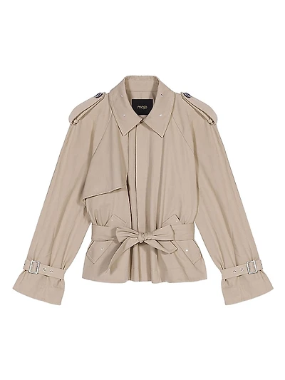 Short Studded Trench Jacket