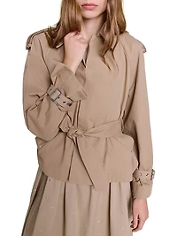 Short Studded Trench Jacket