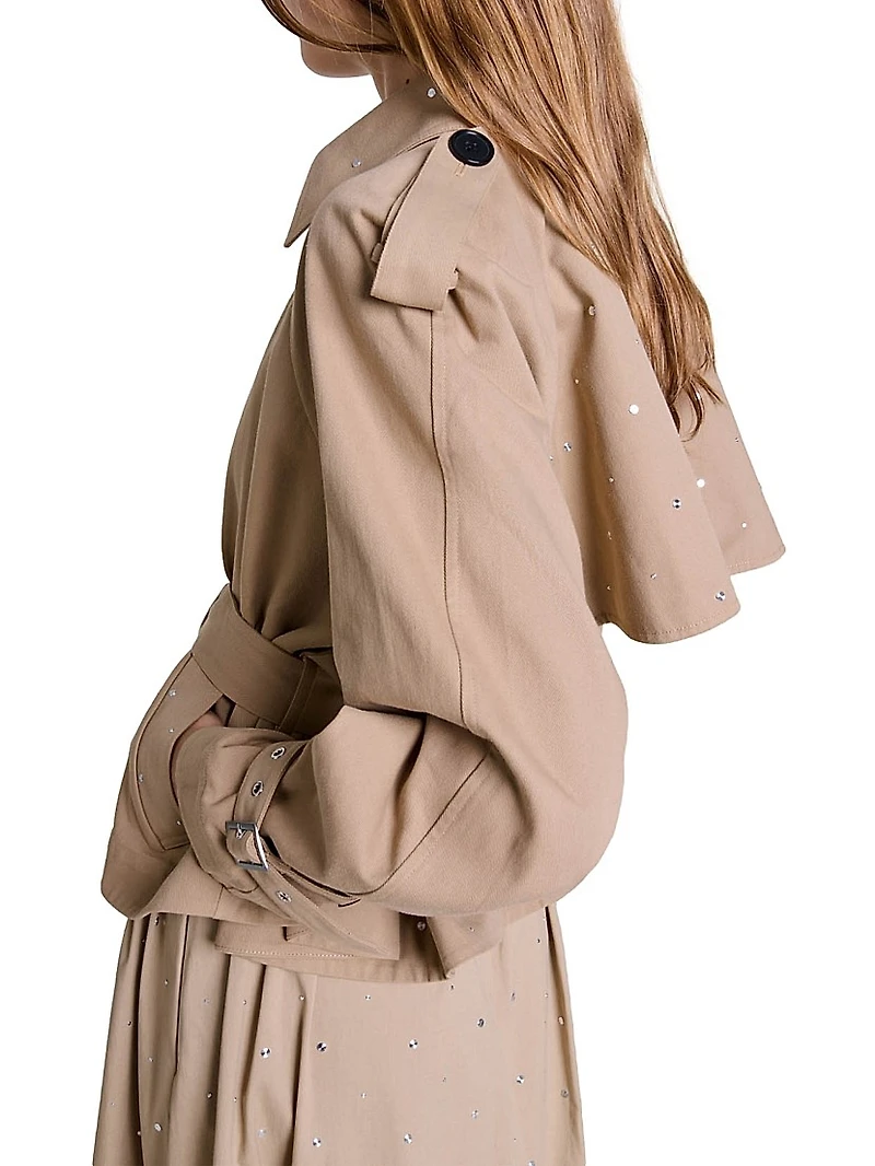Short Studded Trench Jacket