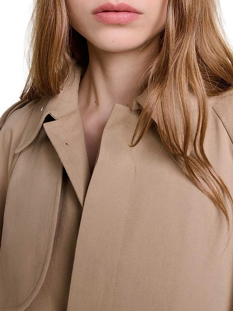 Short Studded Trench Jacket